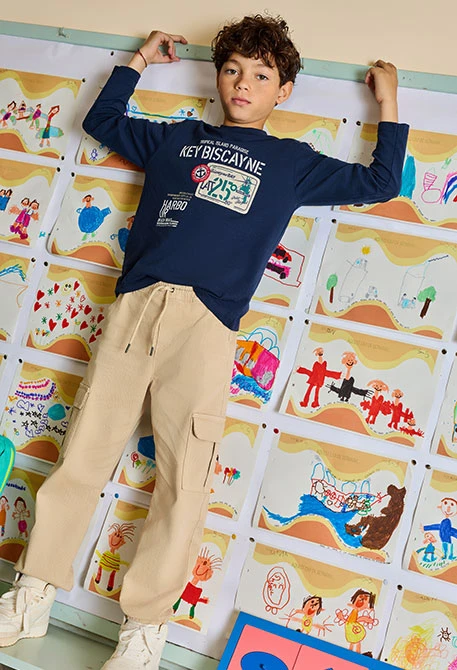 Boy´s beige cotton trousers