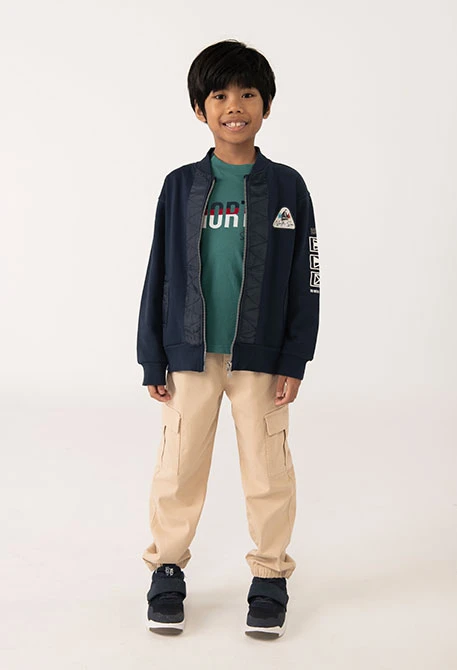 Pantaloni bambino cotone beige