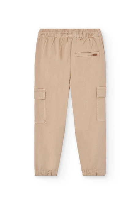 Pantalon garçon coton beige