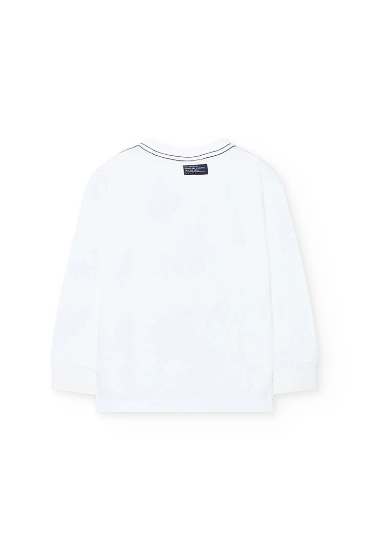 Jungen-T-Shirt weißer Punkt Pinguin