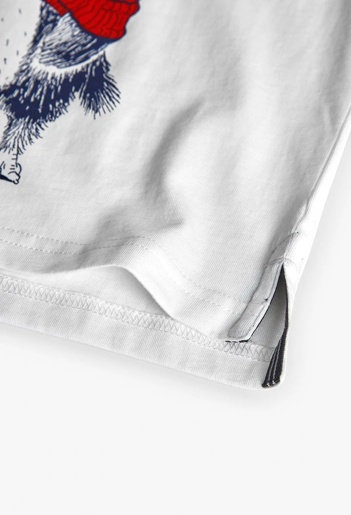 Jungen-T-Shirt weißer Punkt Pinguin