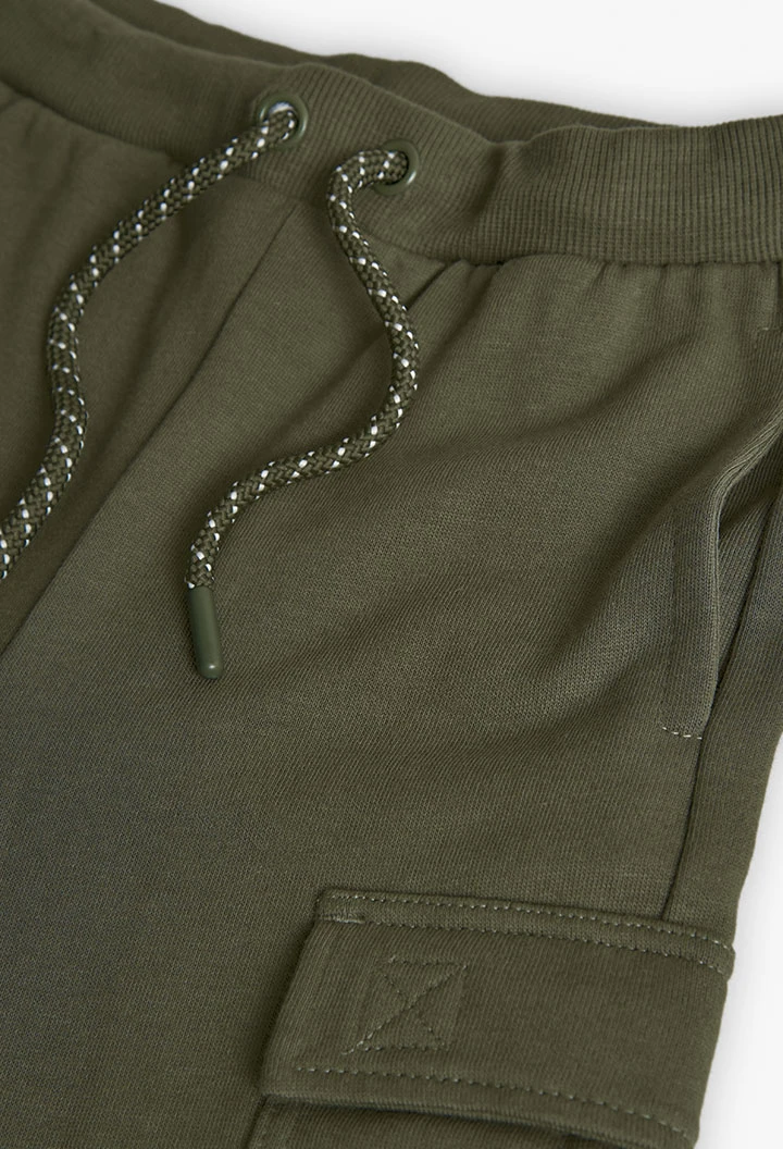 Pantalón elástico niño verde