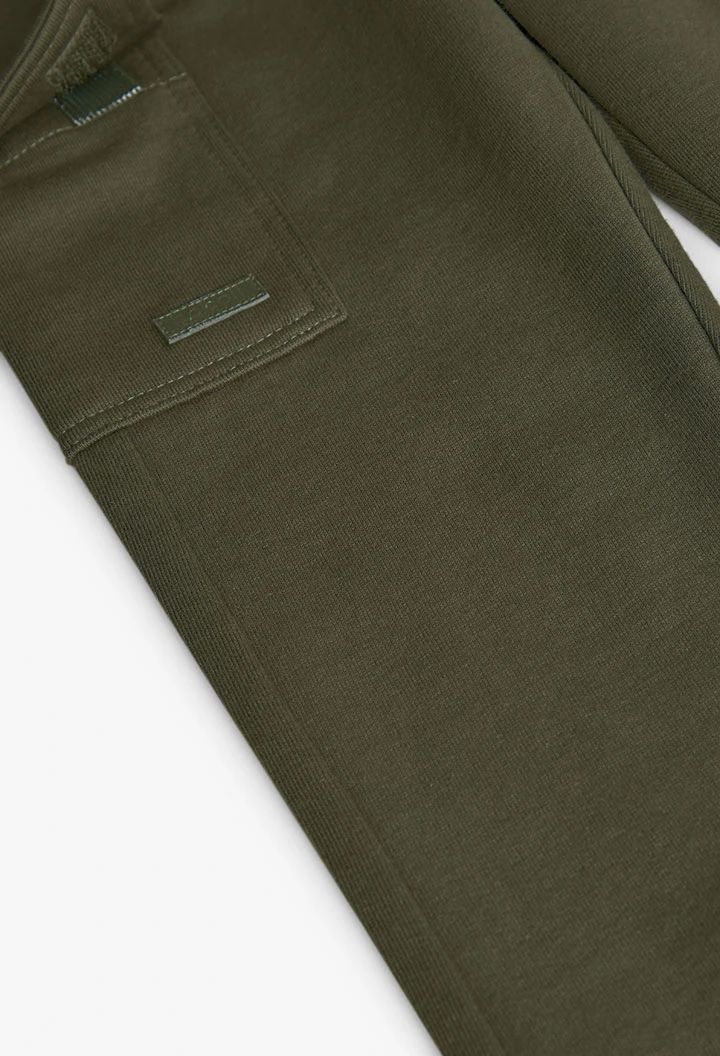 Pantalón elástico niño verde