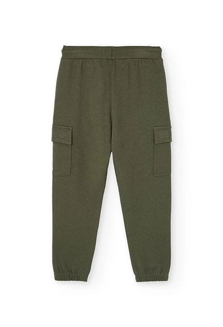 Pantalon élastique garçon vert