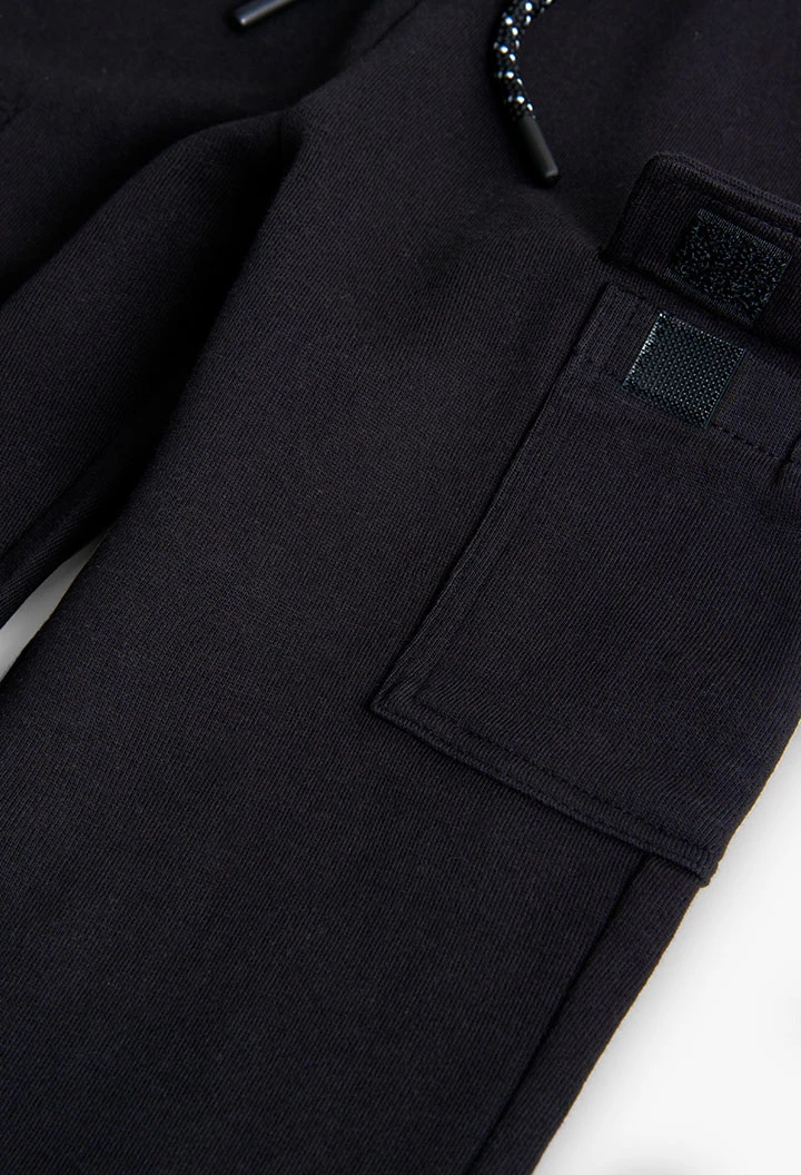 Pantalon élastique garçon noir