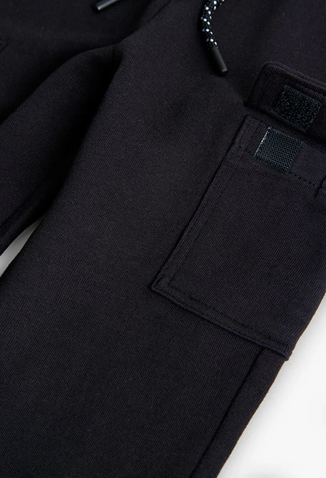 Black elastic trousers for boy