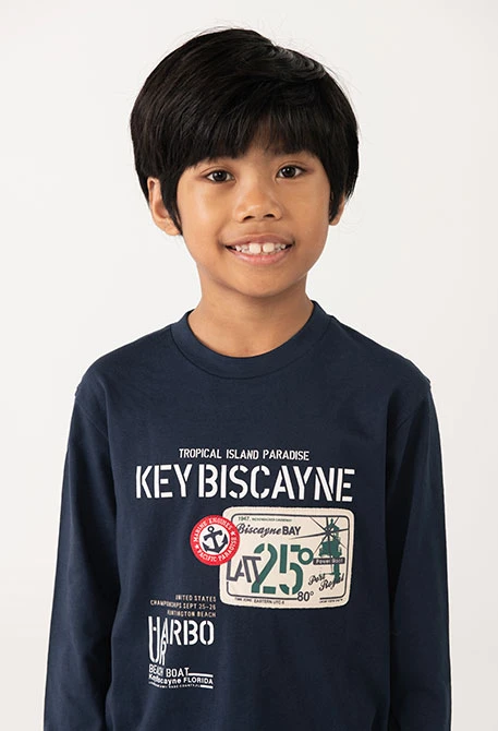 Navy blue printed jersey boy´s T-shirt