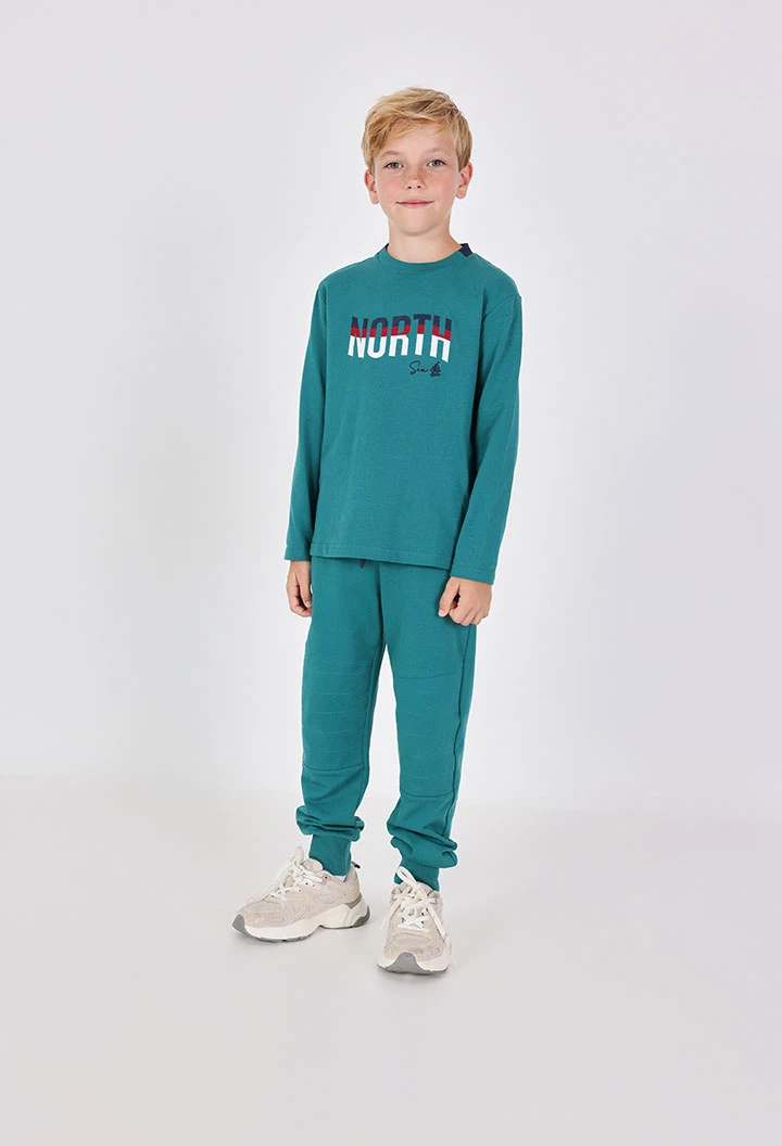 Cotton aqua green boy´s trousers