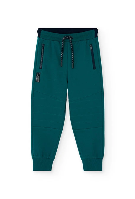 Pantalon garçon coton vert d´eau