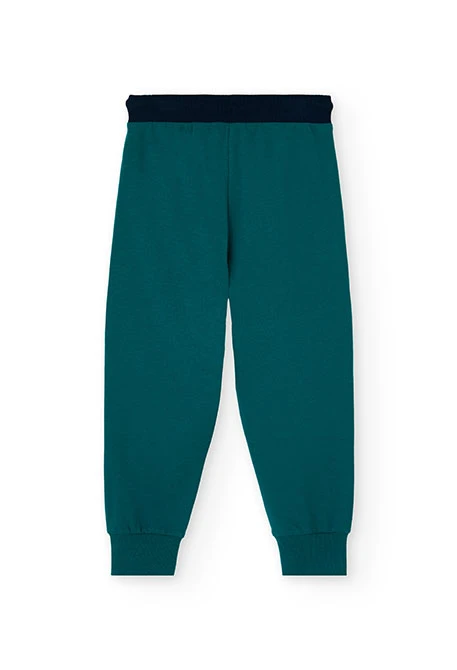 Calça menino algodão verde água