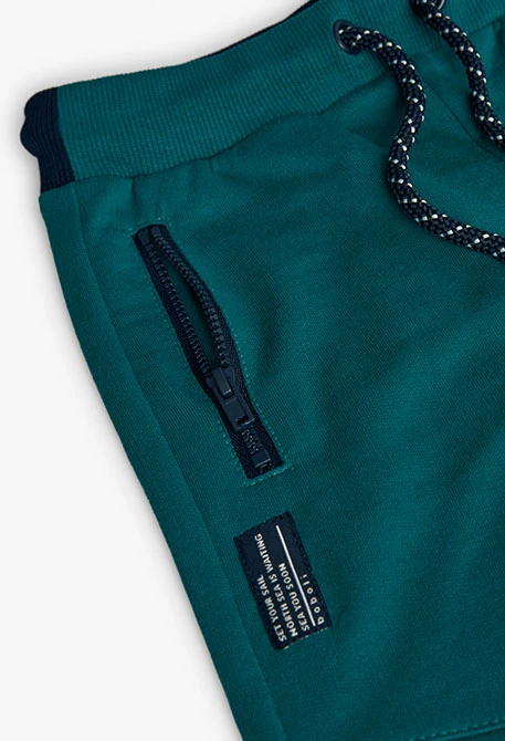Pantalon garçon coton vert d´eau