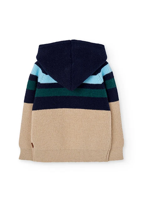 Chaqueta niño con franjas azul y beige