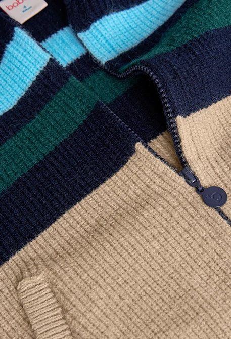 Boy´s jacket with blue and beige stripes