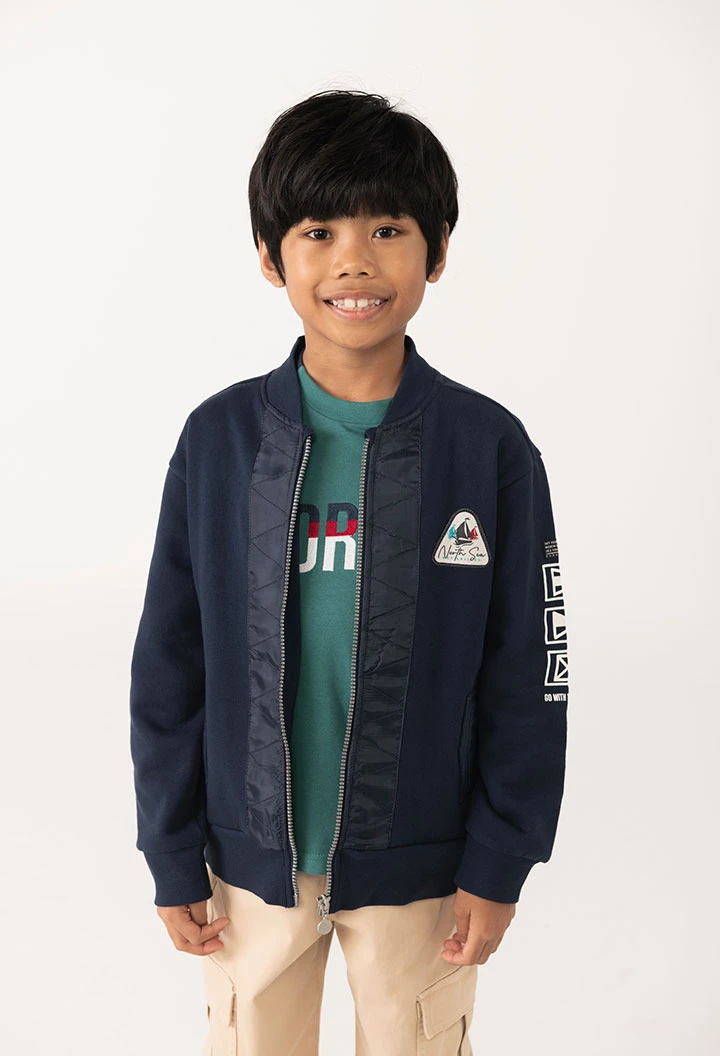 Navy blue fleece boy´s jacket