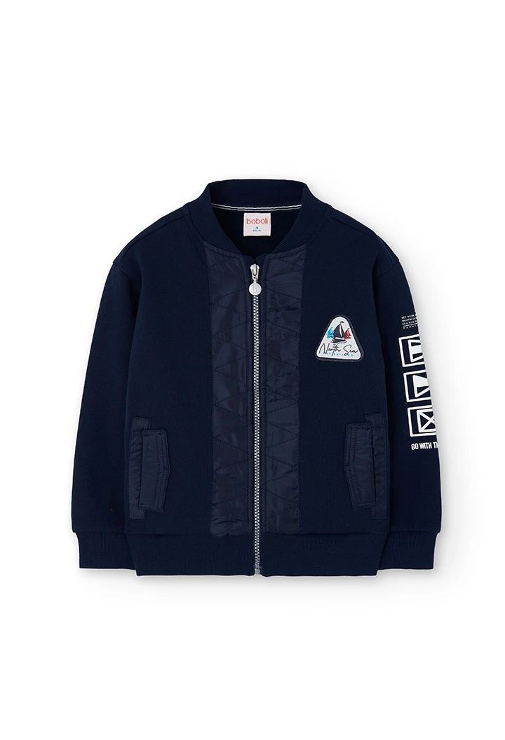 Navy blue fleece boy´s jacket