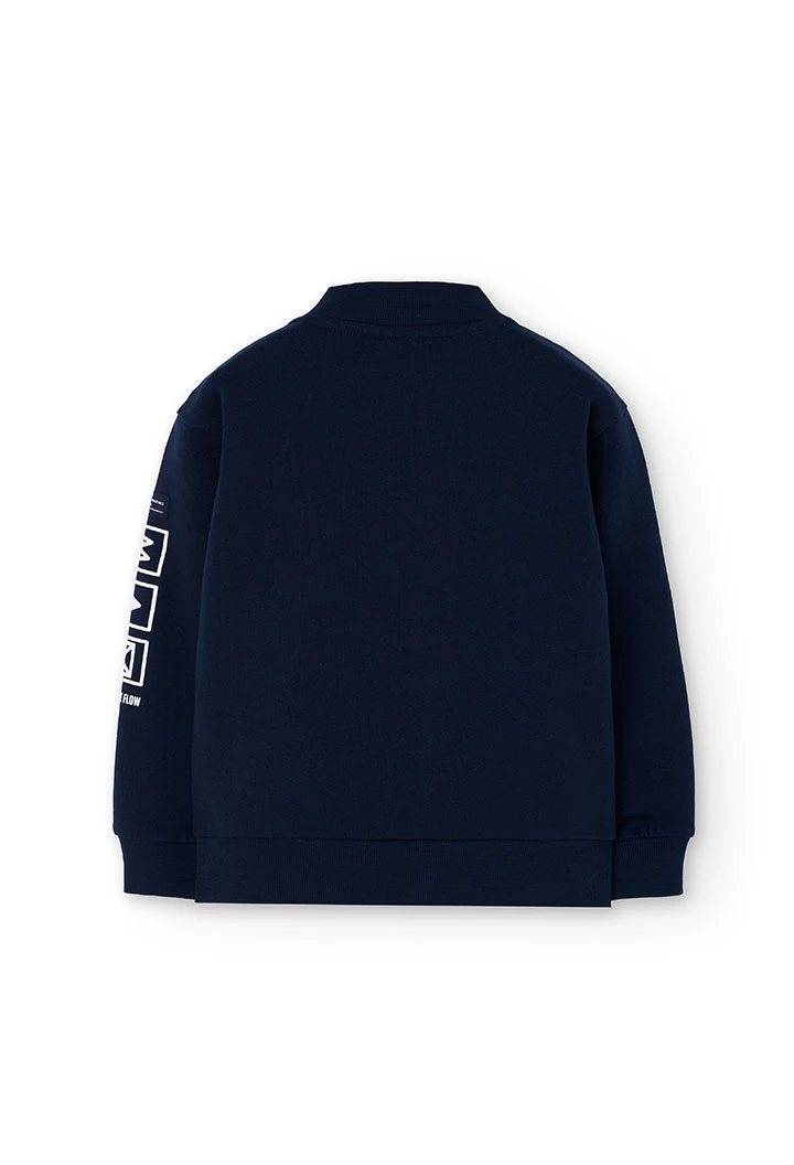Navy blue fleece boy´s jacket