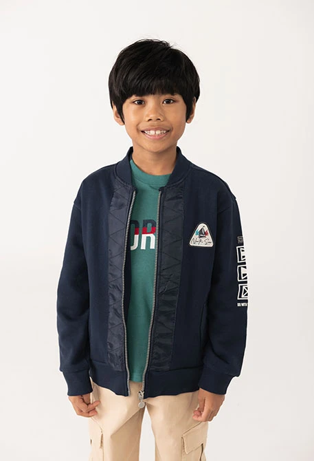 Veste garçon en molleton bleu marine