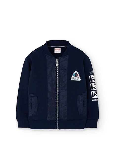 Veste garçon en molleton bleu marine