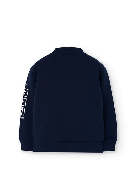 Veste garçon en molleton bleu marine