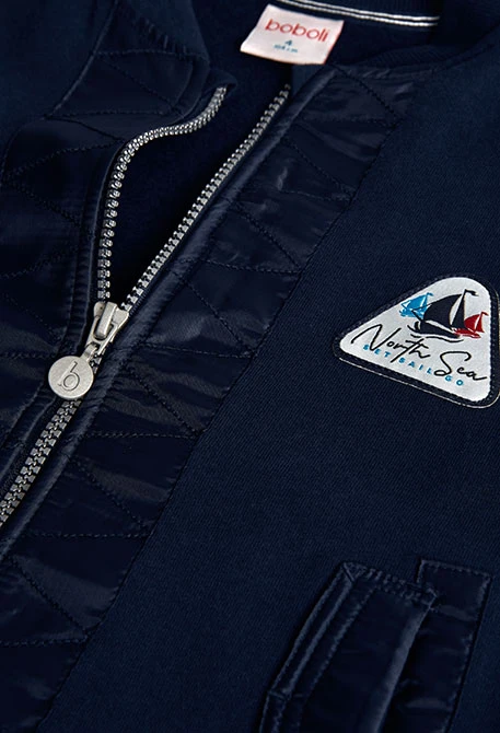 Veste garçon en molleton bleu marine