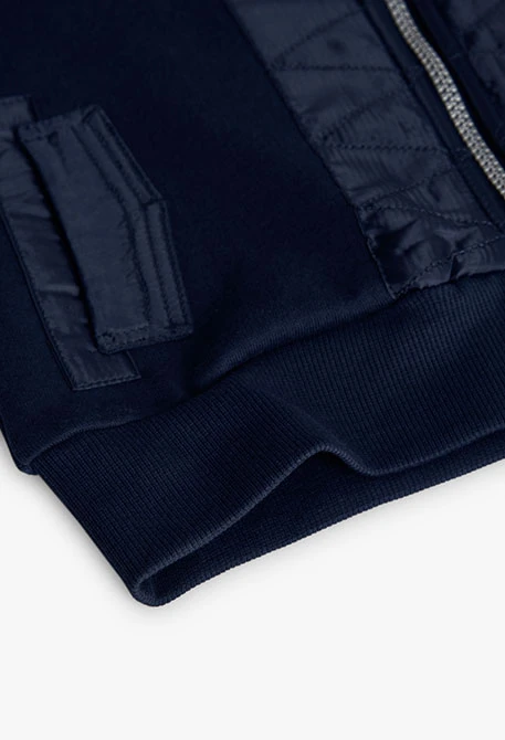 Veste garçon en molleton bleu marine