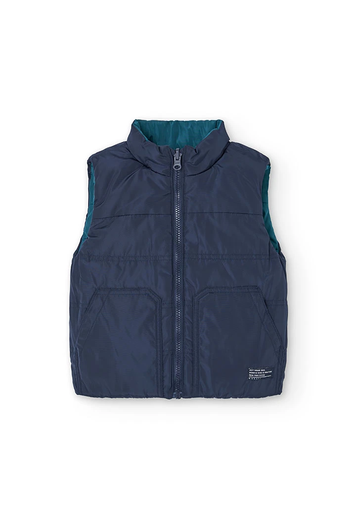 Chaleco niño reversible tejido técnico verde