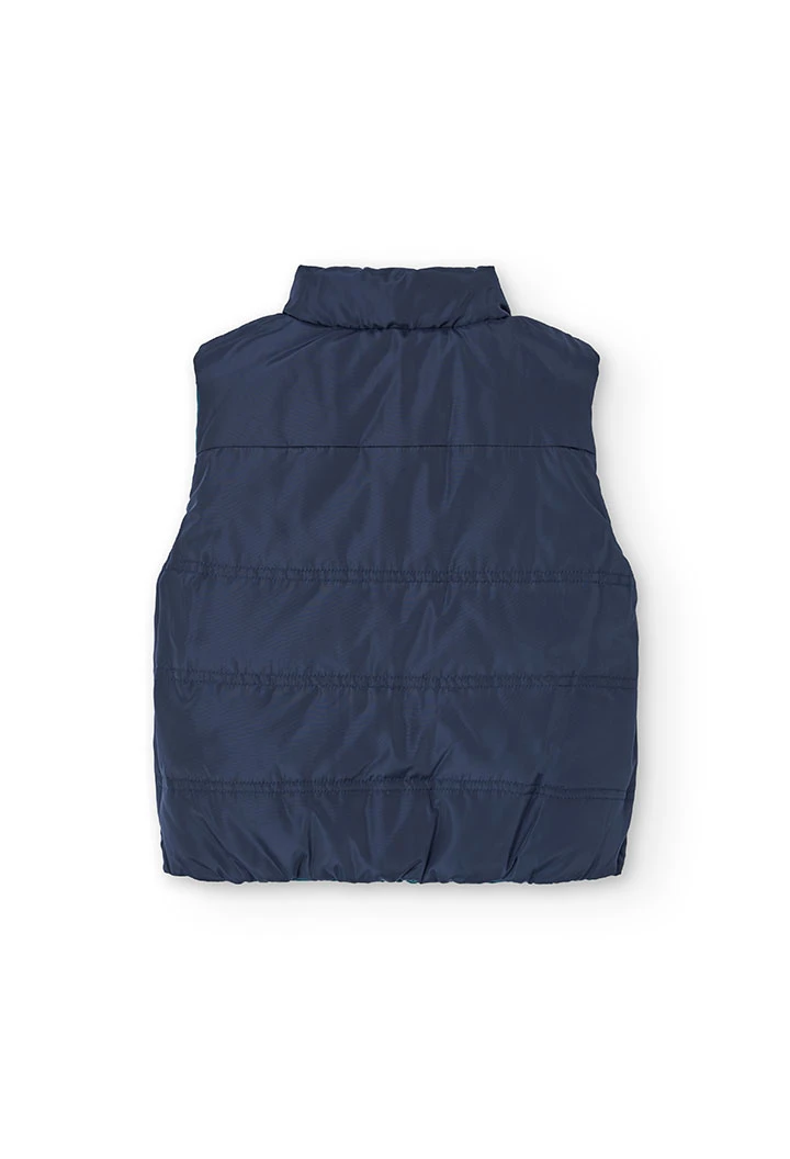 Boy´s reversible vest in green technical fabric