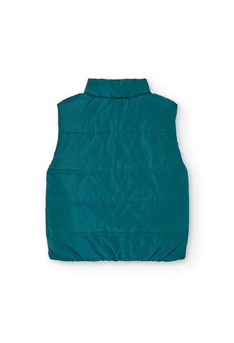 Gilet bambino reversibile in tessuto tecnico verde