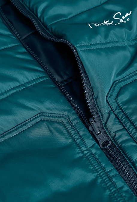 Gilet bambino reversibile in tessuto tecnico verde