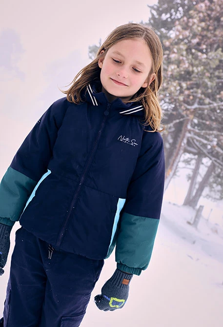 Parka menino de malha verde