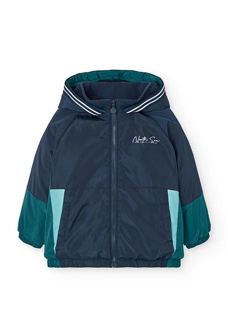 Parka garçon en maille verte