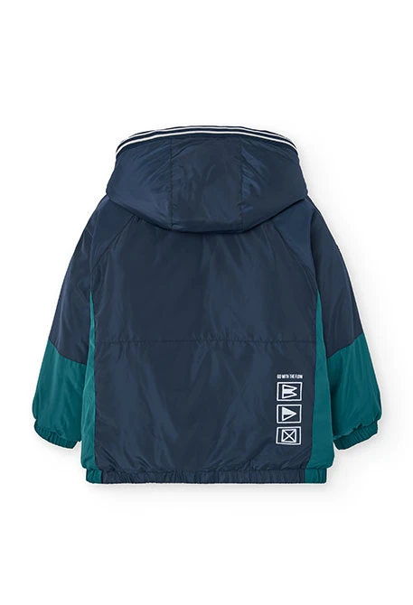 Parka garçon en maille verte