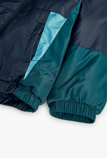 Parka menino de malha verde