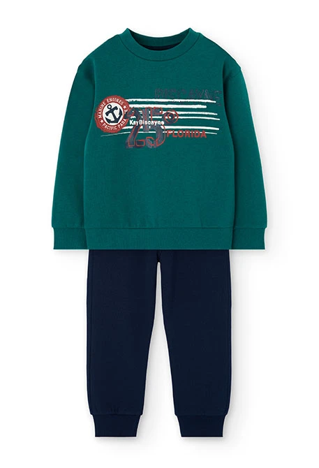 Ensemble garçon coton vert