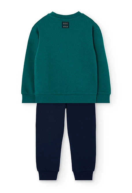 Ensemble garçon coton vert