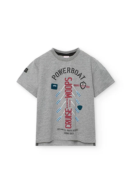 Jungen T-Shirt aus dunkelgrauer Baumwolle