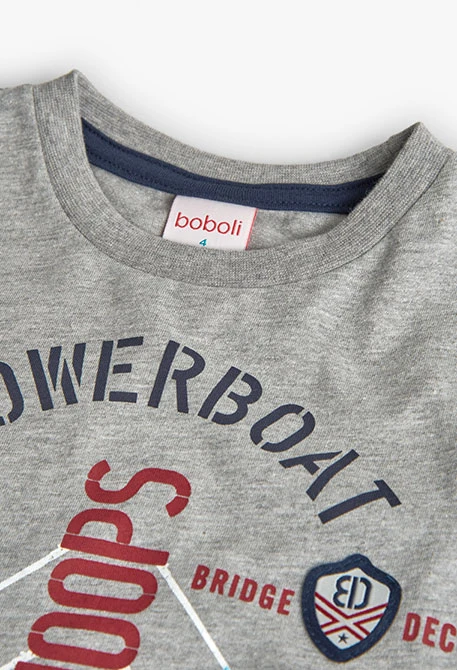 T-shirt garçon coton gris foncé