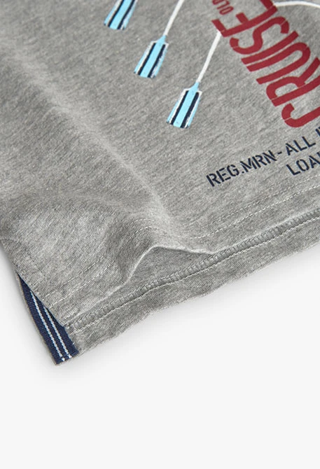 Jungen T-Shirt aus dunkelgrauer Baumwolle