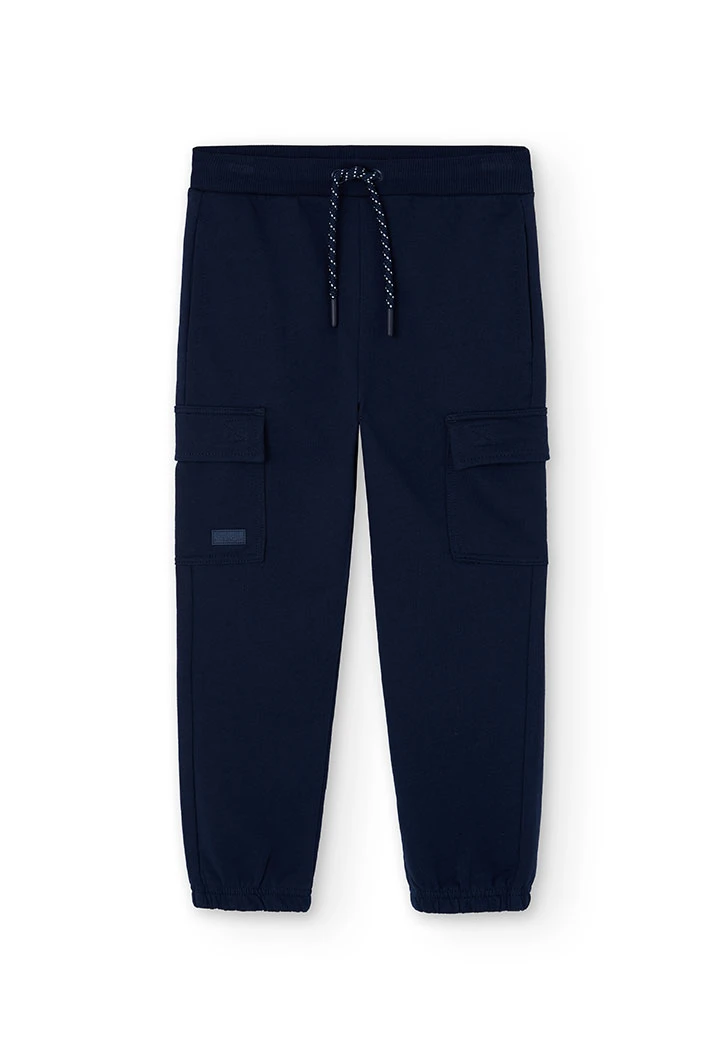 Pantalón niño algodón azul marino