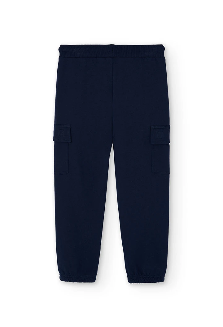 Pantalón niño algodón azul marino