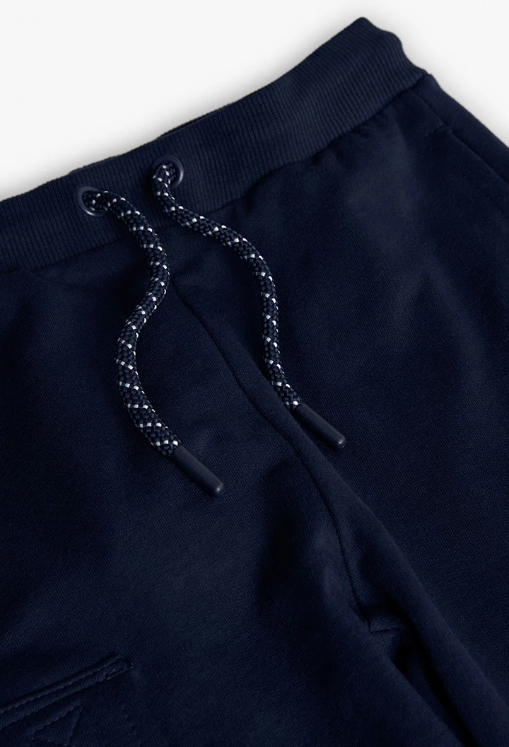 Pantalón niño algodón azul marino