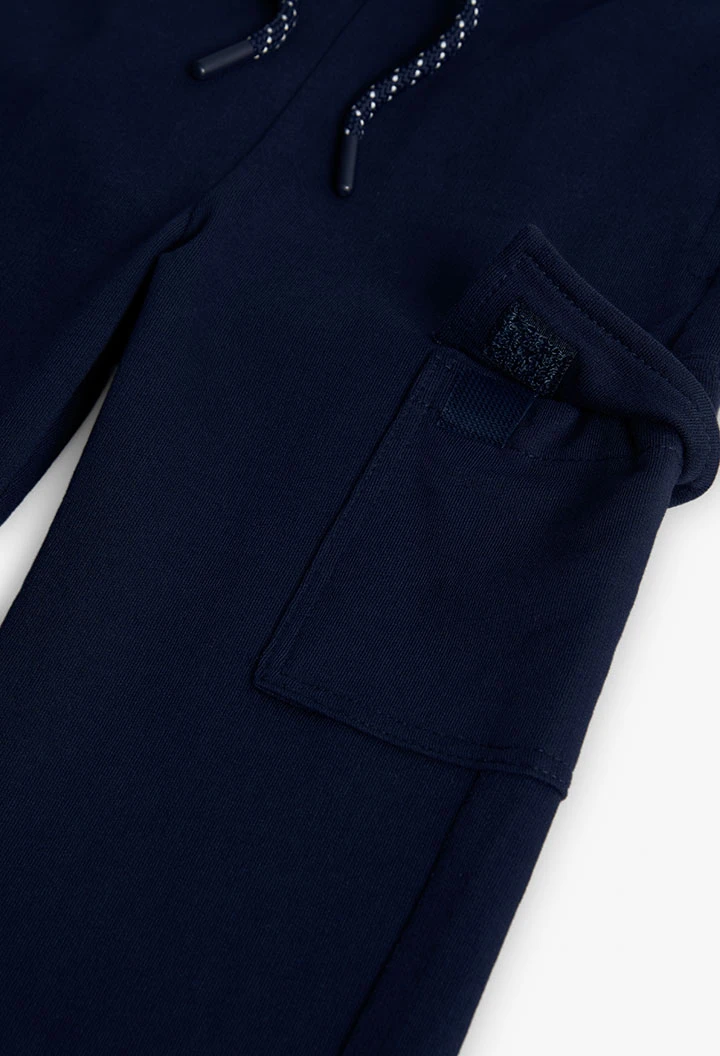 Pantalón niño algodón azul marino