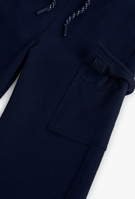 Pantaloni bambino cotone blu marino