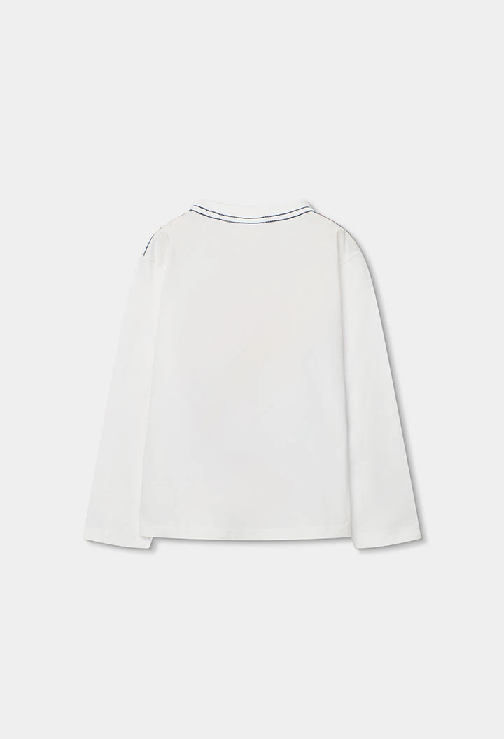 Langarmshirt für Kinder aus weißer Baumwolle