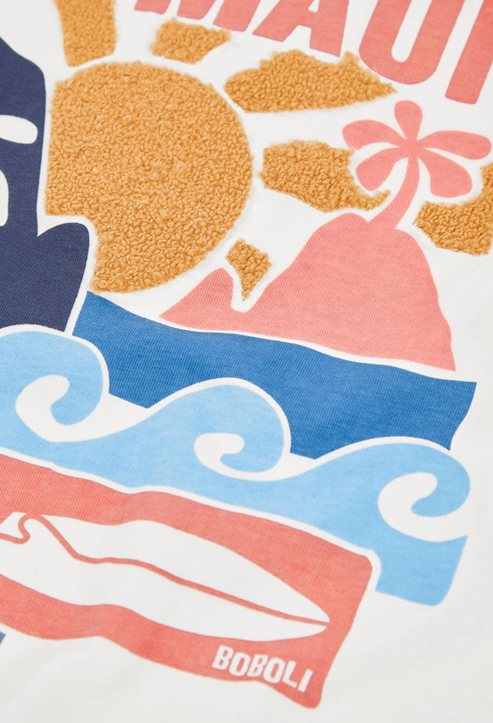 Camiseta de niño manga larga algodón blanco