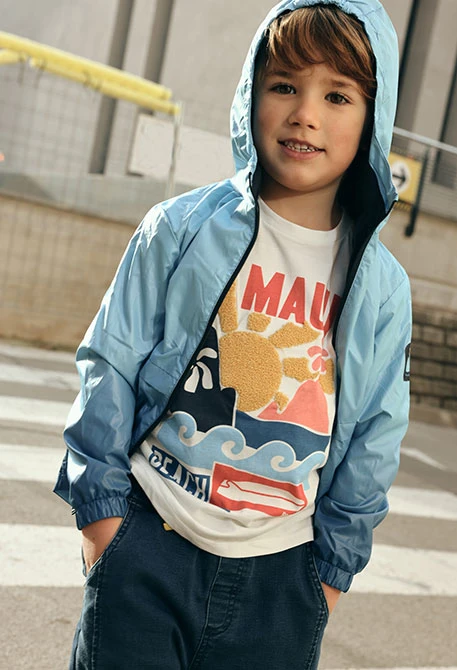 Langarmshirt für Kinder aus weißer Baumwolle