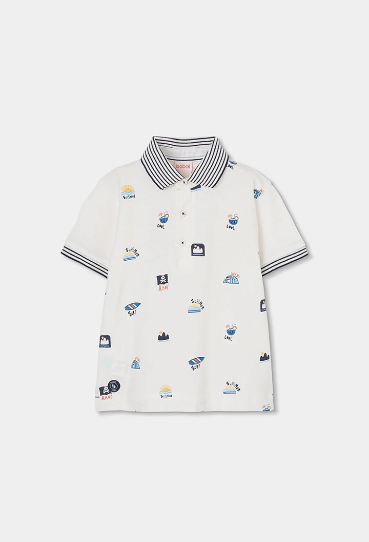 Polo bambino cotone bianco