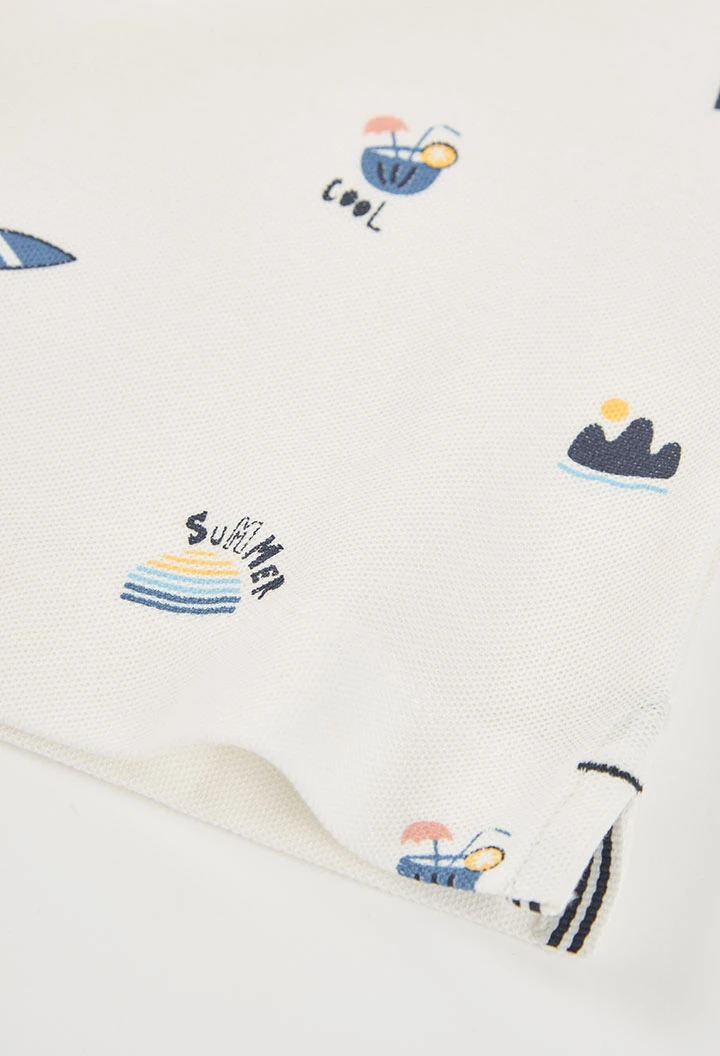 Kinder Poloshirt aus weißer Baumwolle