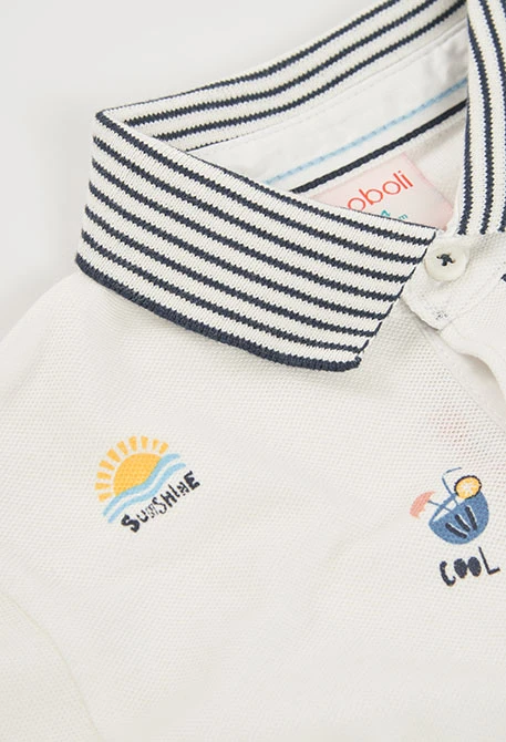 Polo criança algodão branco