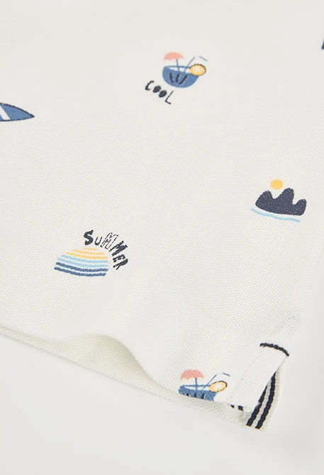 Kinder Poloshirt aus weißer Baumwolle